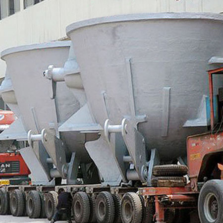 Slag pots sent to a smelter in North America